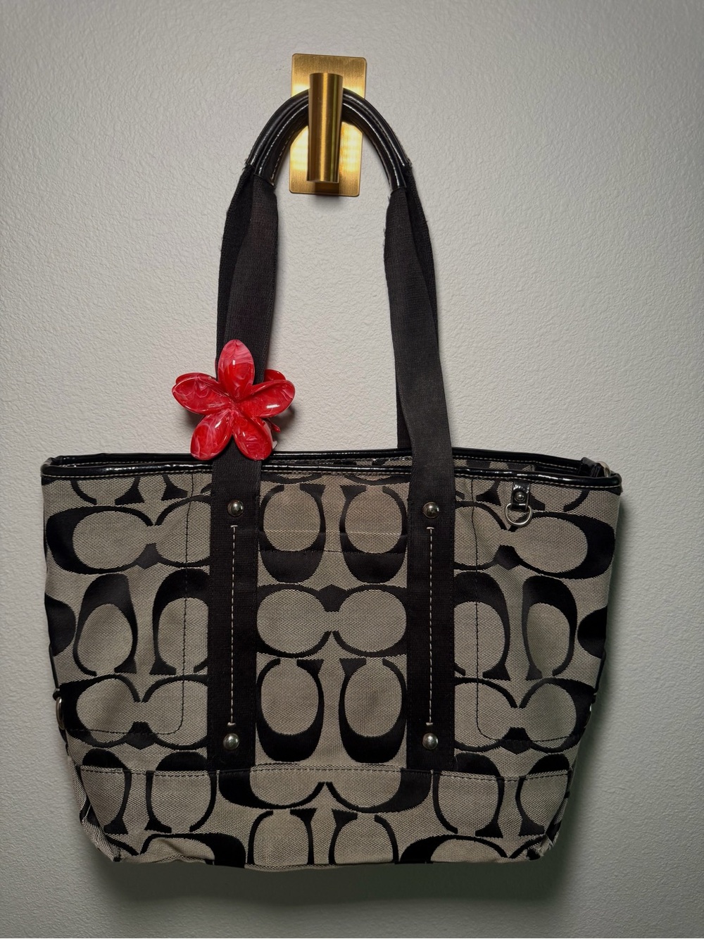Vintage Coach Canvas tote